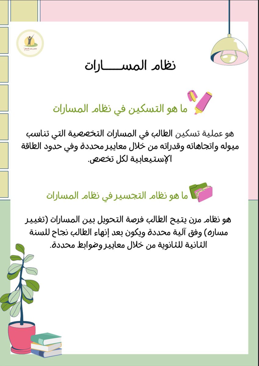 R_alehsan's tweet photo. المسارات الثانوية لطالبات الصف الأول ثانوي ✨📚 https://t.co/brmzoGL2HS