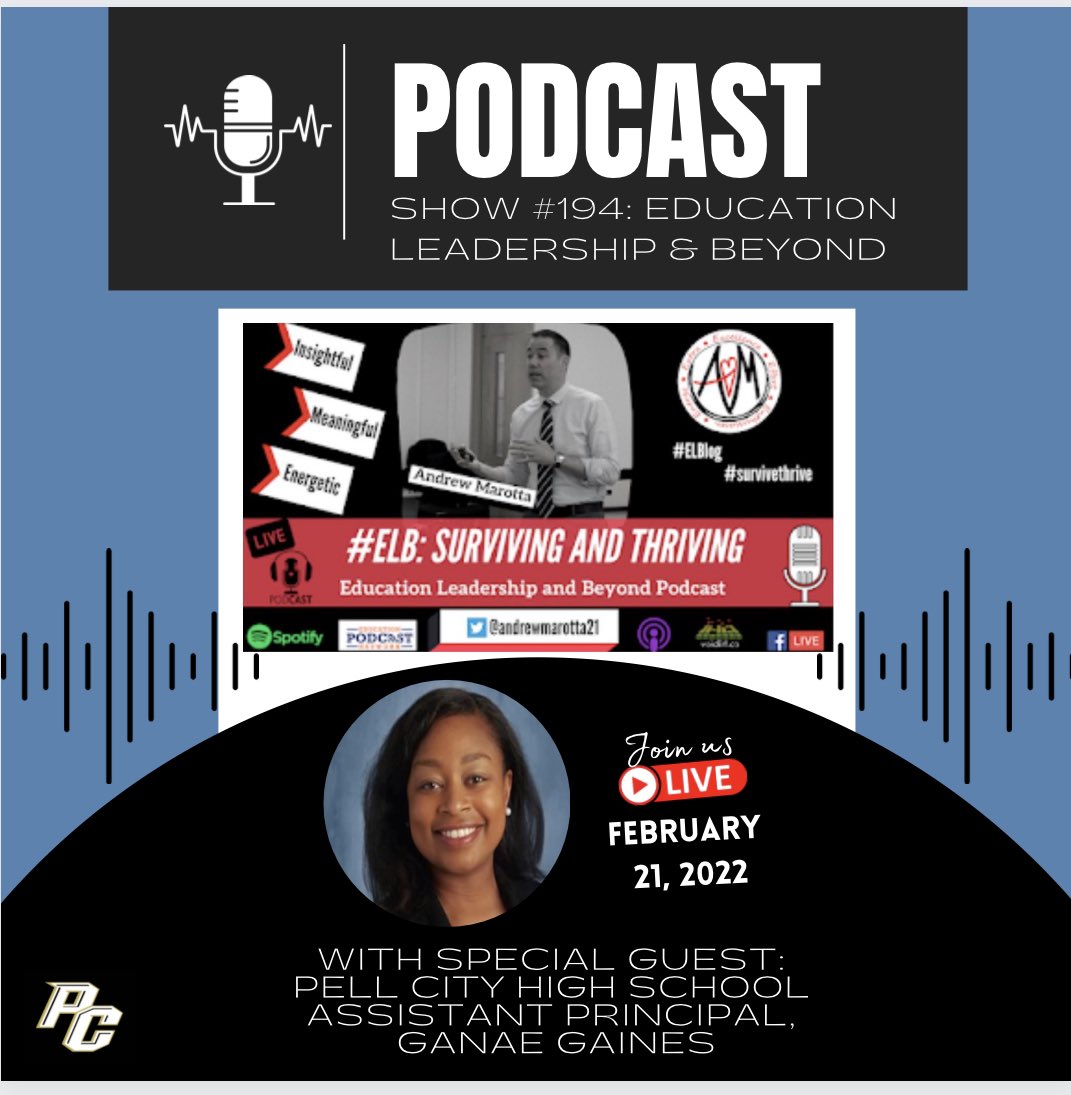 Excited to represent <a href="/pellcityhigh/">PCHS</a> as the guest speaker on Education Leadership and Beyond: Surviving and Thriving @ 3pm on PCHS Facebook page or iTunes using the BeLive format. #pantherpride🐾