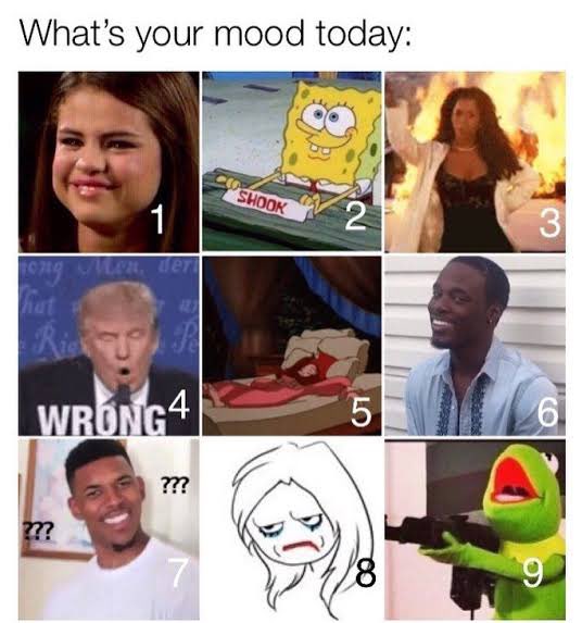 #WhatsYourMoodToday? I’m feeling a bit between 3 &amp; 8 myself….
Not a great #monday 😒 Hopefully you all are having a much better day than me!