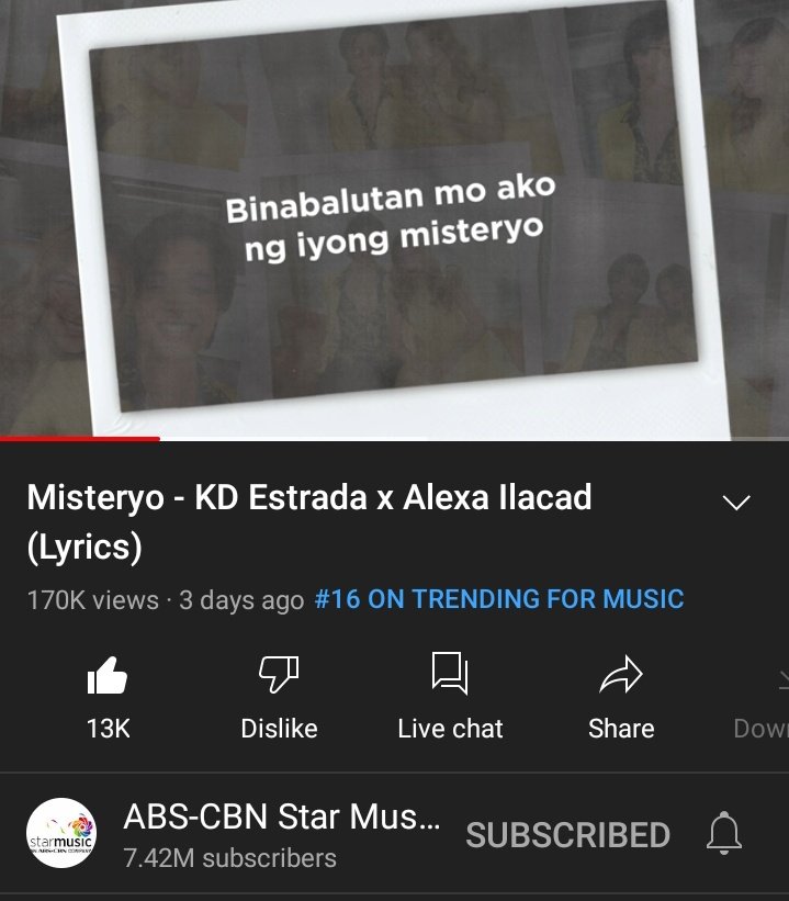 MariaRosasSushi's tweet photo. [UPDATE]
As of 13:02 PM
When I See You Again: 160,066 (Trending #15) https://t.co/HodNYVidza

Misteryo: 170,198 views (TRENDING #16) https://t.co/1aNIieF5zr
Goals: 
-200k views today
-500K views before #KDLexCloser (FanCon)
#KDEstrada #AlexaIlacad
#KDLex
@kdestrada_ @alexailacad https://t.co/aY1rXLMFy1
