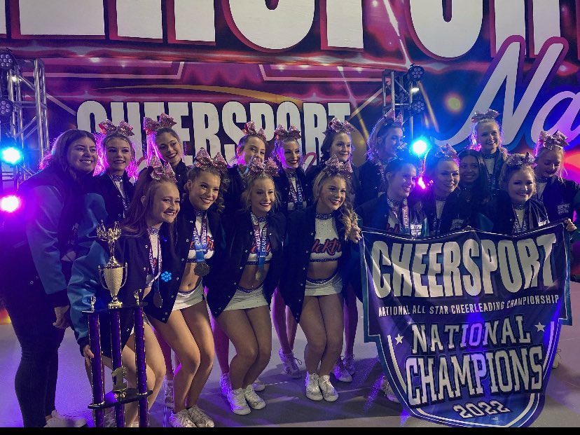 Congratulations to our first ever Cheer Sport Champions - Elektra ❤️ we are so very proud of you all 💙🖤
