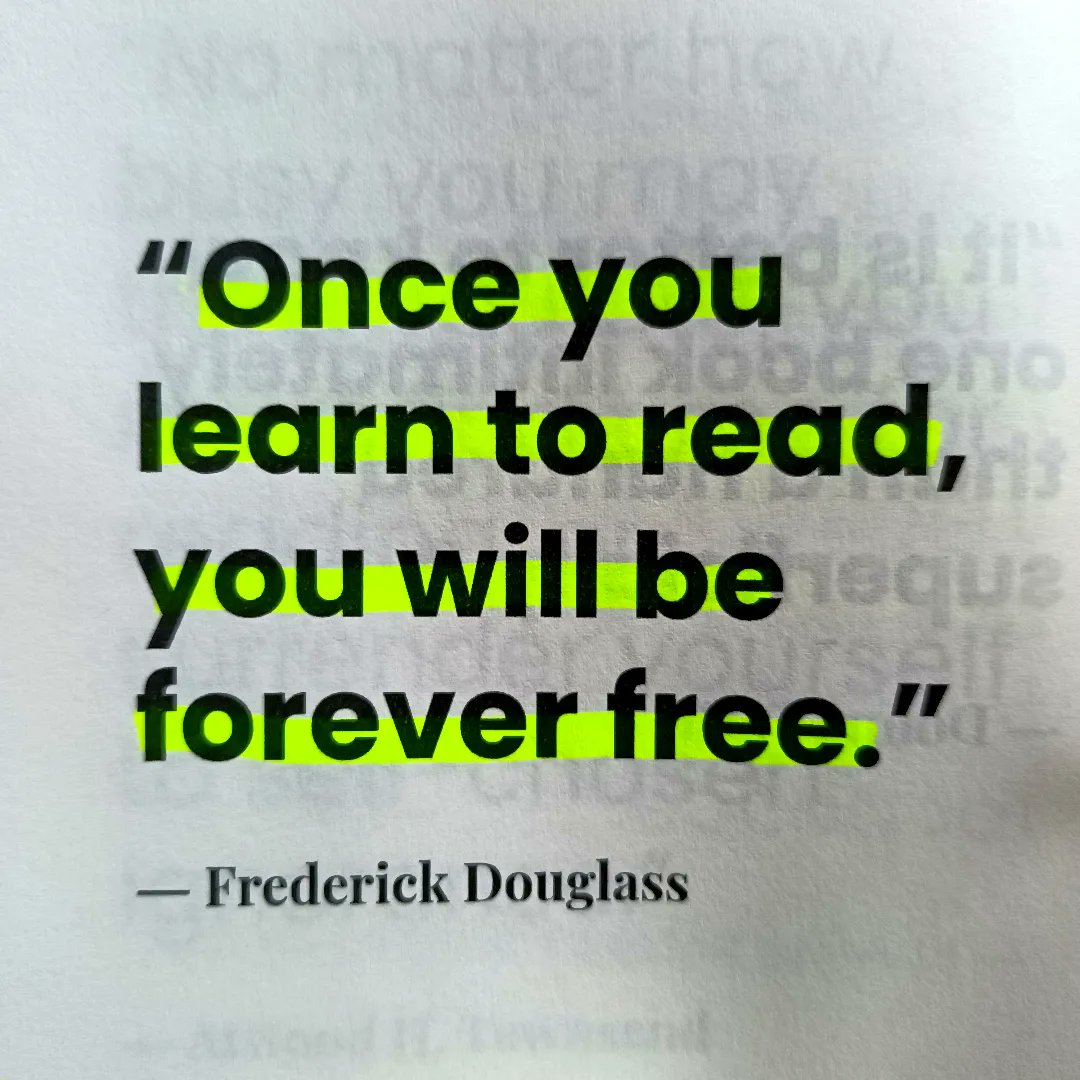 RT @itsbookgains: Once you learn to read, you will be forever free. Frederick douglass https://t.co/r5ZxIecuzb