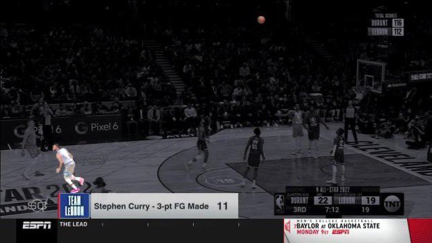 TheSportsJunk's tweet photo. Look At The Ball 🏀 Then Look At @StephenCurry30 😱😳 INSANE 🤯 #NBAAIIStarGame #AllStarGame https://t.co/cGZWYKrmVu