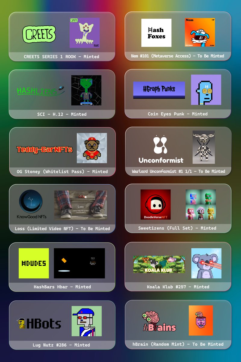 🎉Hedera NFT Giveaway🎉

Our community has gathered to host the LARGEST Hedera #NFT giveaway ever!

There will be 22 winners from 22 AMAZING projects!

To enter:

✅ RT this Tweet
✅ Tag 3 friends
✅ Comment #CarbonFreeNFT &amp; #MoveToHedera
✅ Follow US &amp; ALL PROJECTS ⬇️

Ends 2/27