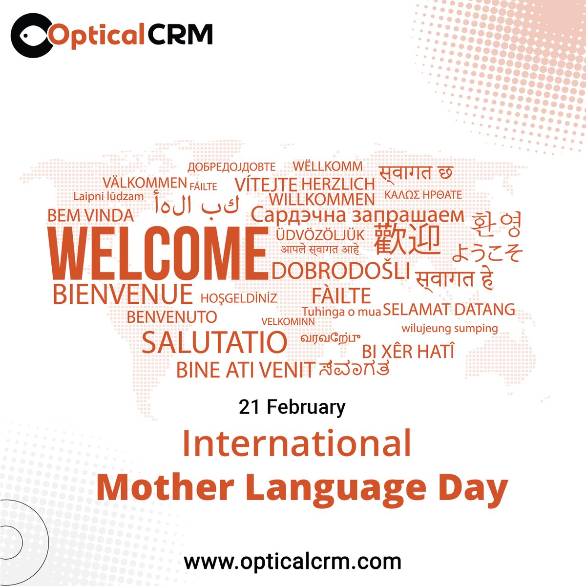 CrmOptical's tweet photo. Be proud of your Motherland, your Legacy, and of your Mother Tongue.
Have a wonderful International Mother Language Day!
#InternationaMotherLanguageDay
For more Inform About OpticalCRM
+91 8147420462 or Visit
https://t.co/wxUsrvtGqR
#MotherLanguageDay #OpticalCRM #CRMSoftware https://t.co/x9R2J5rFX9