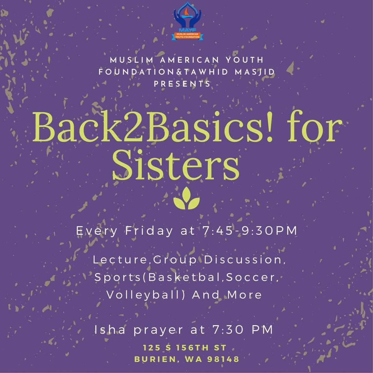 mayf2020's tweet photo. Every Friday nights after Isha for sisters only! https://t.co/EtLG0F7h10