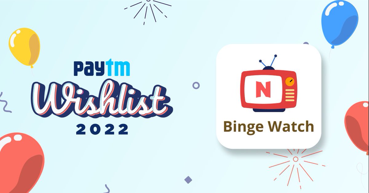 sonuilove1's tweet photo. Hey, I'm gifting you Binge Watch Card of Paytm Wishlist 2022! 

Get more &amp; Win up to ₹1,000! 
https://t.co/0oWrXKBhOJ 
#PaytmWishlist2022 https://t.co/ID7YBPzhMH