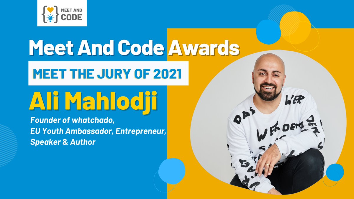 MeetAndCode's tweet photo. It's time to meet your 4โฃth #MeetAndCode2021 Awards judge!
@AliMahlodji is inspired to become a #MeetAndCode jury member because he believes that unleashing the #digital worldโs potential in the hands of young people will #empower dreams that can change the world for the better. https://t.co/ZGIULhFt7p