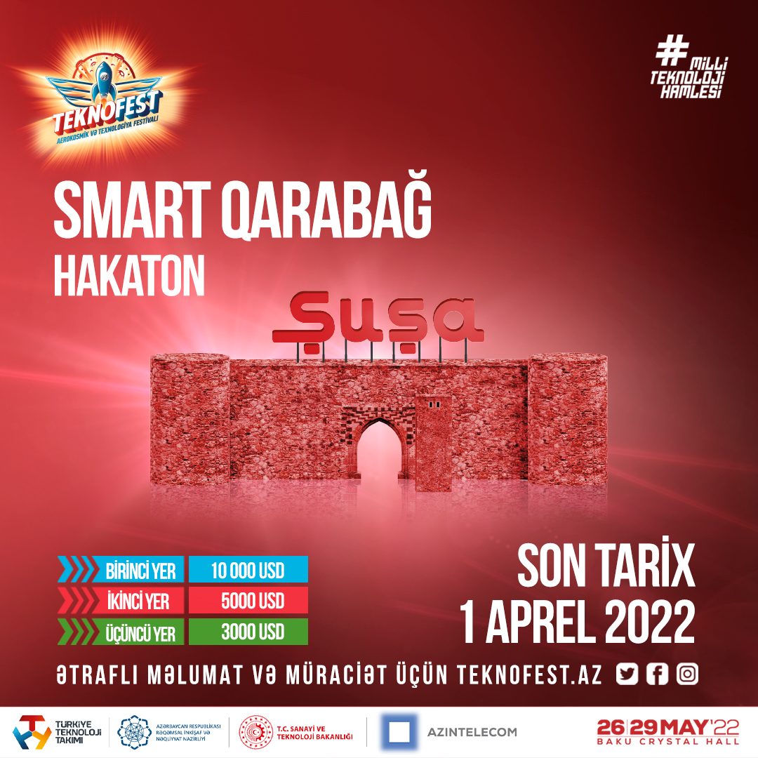teknofestaz's tweet photo. 📢 Dəyərli izləyicilər,
Nəzərinizə çatdırmaq istəyirik ki, bəzi müsabiqələrin qeydiyyat müddəti uzadılıb!

#festival #yarish #musabiqe #qeydiyyat #TeknofestAzerbaijan #Teknofest2022 https://t.co/ZkgrrwD9DC