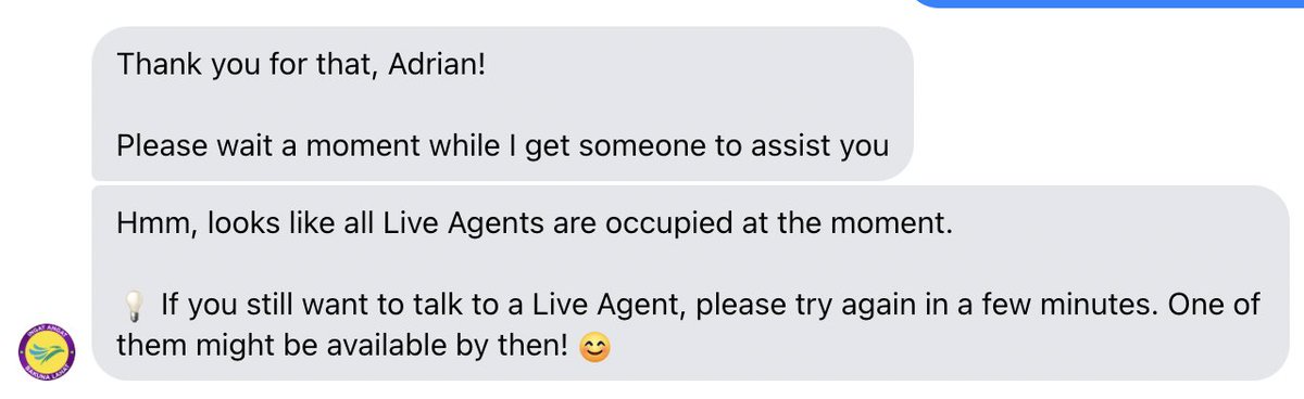 FoxyReign's tweet photo. I can't manage any of my bookings. Your FB Messenger is useless. How can I rebook this? https://t.co/dQbXZNVkAC