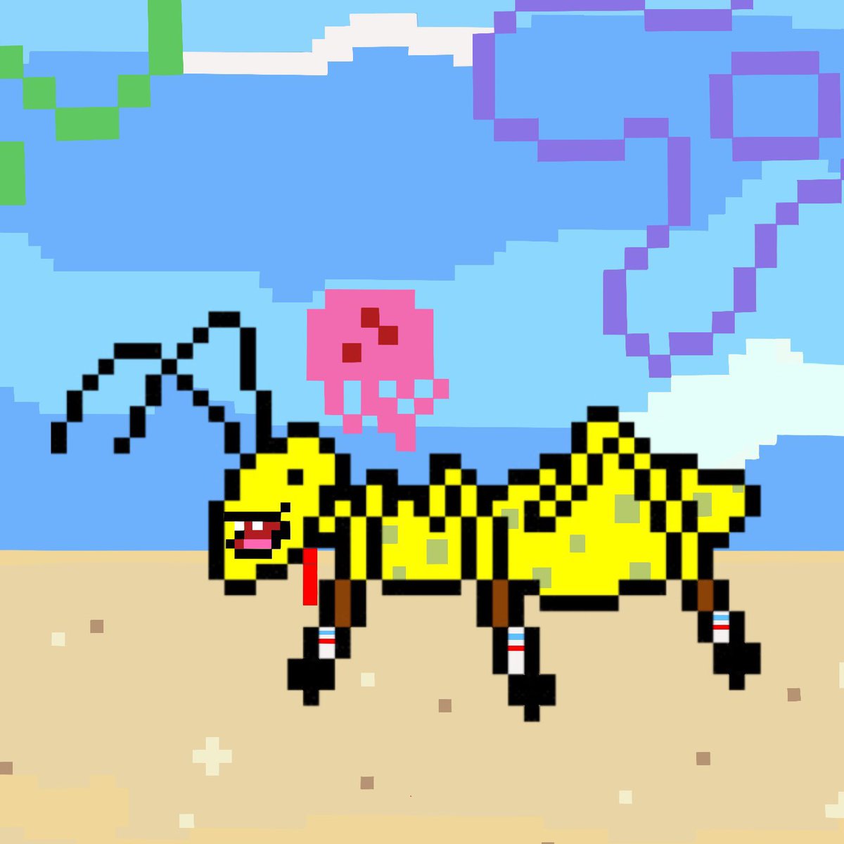 johnyducks's tweet photo. Spongebob antpants coming to dig up some ant paddies @Avalant_NFT #PimpMyAnt https://t.co/UTvasD0evB