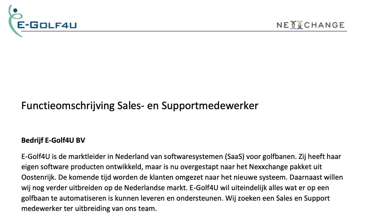 zie golfclubmanagers.nl <a href="/egolf4u/">E-Golf4U</a> #vacature #golf