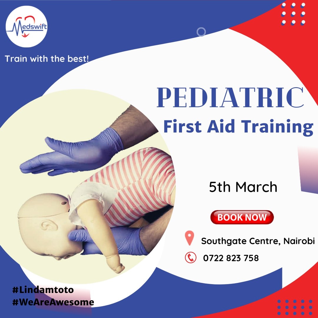 medswift's tweet image. Our Pediatric First Aid Training is happening 5th March👩‍⚕️👩‍🔬. Don&apos;t miss out!

Learn what to do; if your baby chokes, experiences difficulty breathing, is bleeding, among other emergencies. Book your slot now! 

#DMorWhatsapp #Naivasha #livondo #lowerfoodprices 
#pediatricfirstaid
