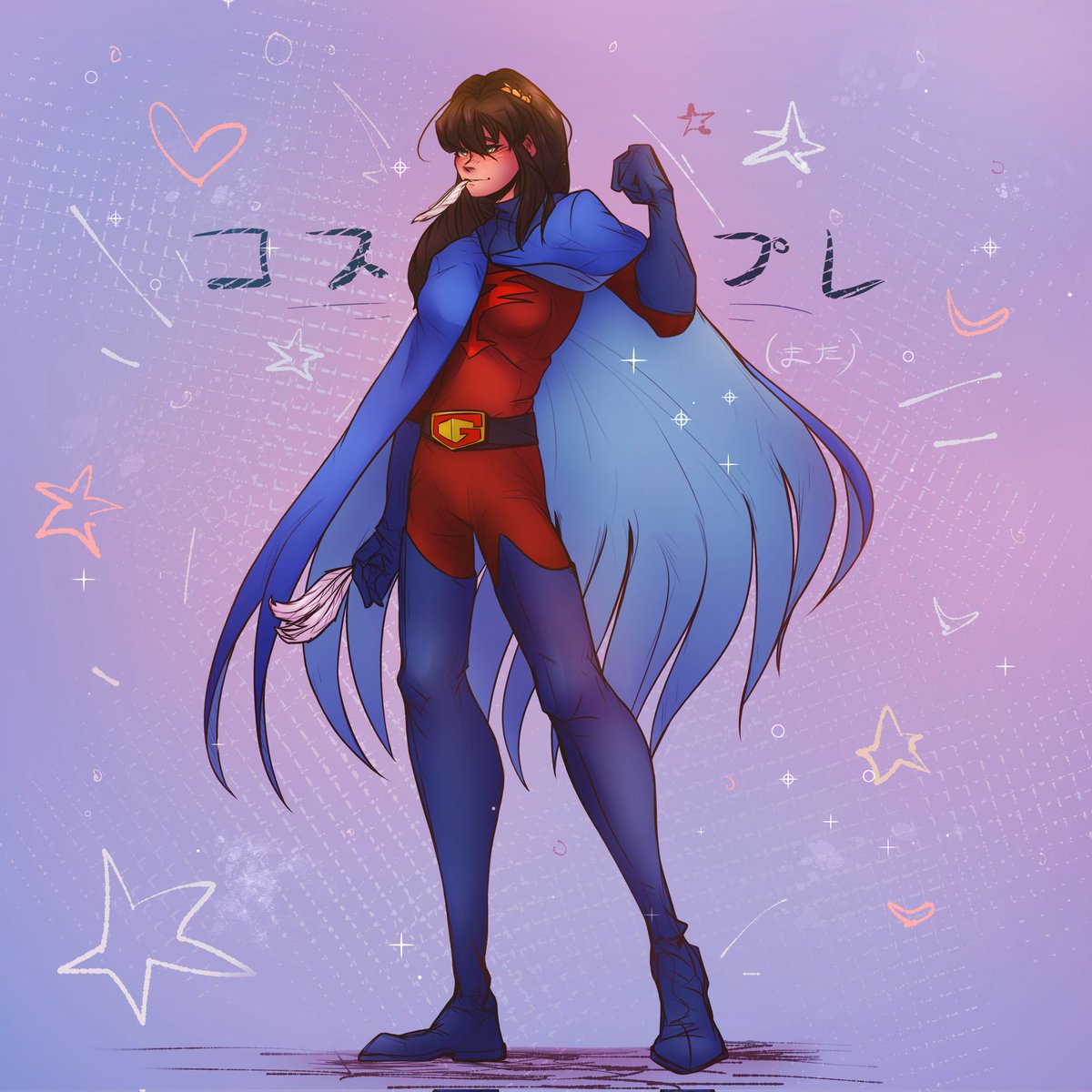kunixjiro's tweet photo. Hi-hi! I bring some art of two of my OCs, Alexis (left) and Kathra (right) but doing a couple cosplay of sorts~ they are Joe and Jun (respectively) from Gatchaman!!! 
Hope ya like it! 😊🪶🦢💛💙✨
#art #digitalart #CLIPSTUDIOPAINT #ocs #ocart #gatchaman #joethecondor #juntheswan https://t.co/VvOshPtwmv