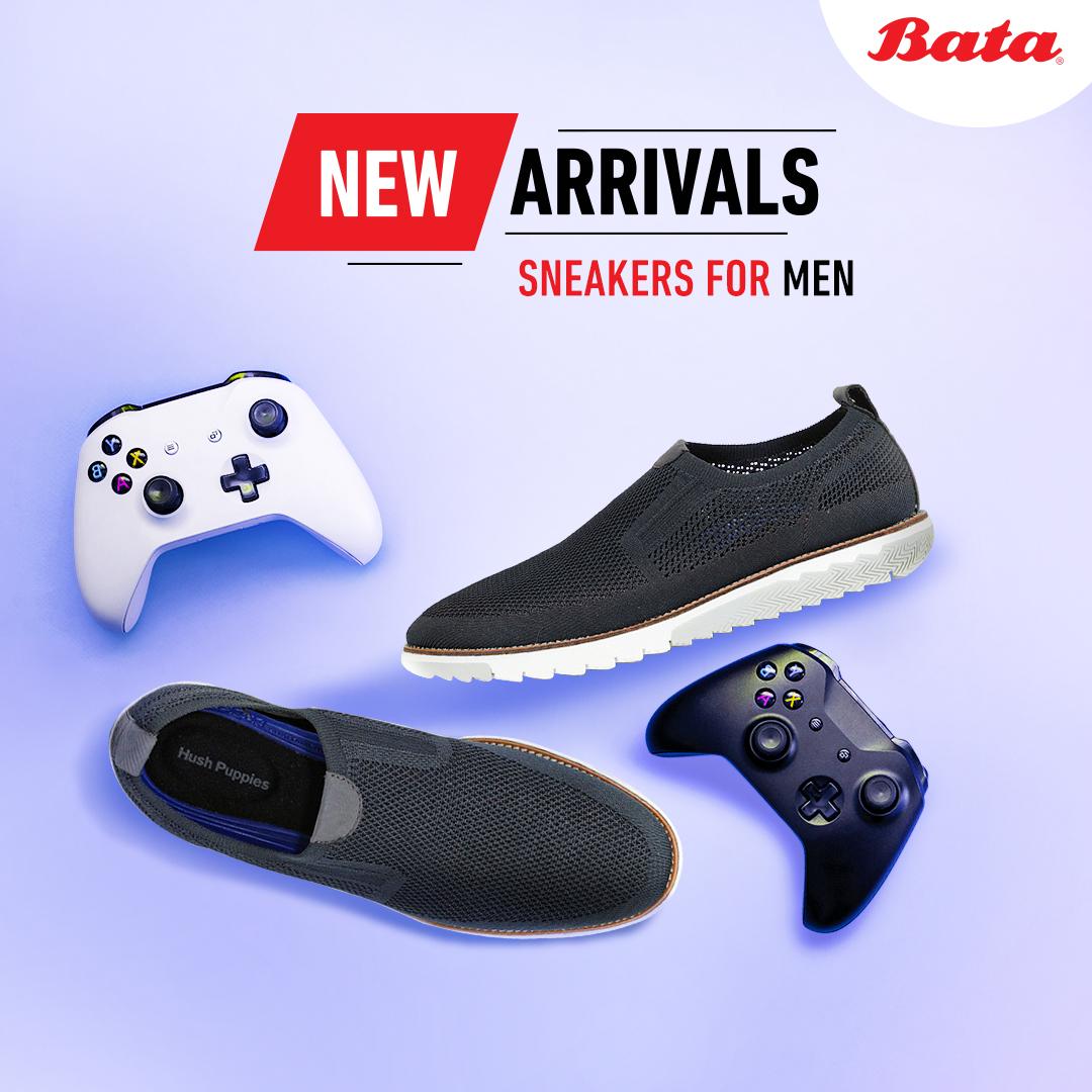 BATA_India's tweet photo. Heading out for game night? Don’t forget to put your best foot forward in our newest drops for men’s sneakers! #NewArrivals
#LatestStyles #ShopNow #SurprisinglyBata #BataChatShop #ShopFromHome #StaySafe https://t.co/SCfp22nUdj