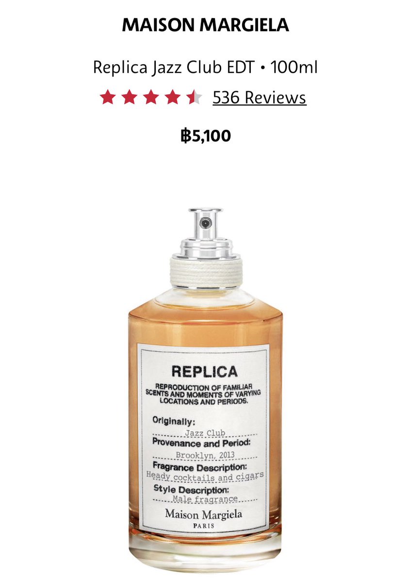 น้ำหอมน้องเจย์ 5,100 เบาๆ มีแต่คนรีวิวว่ากลิ่นดีมากก ซึ่งคำบรรยายถึงกลิ่นเขียนไว้ว่า ฉีดแล้วจะเหมือนได้กลิ่นเก้าอี้หนัง ค็อกเทล ซิก้า แสงไฟที่สะท้อนบนเปียโน กลิ่น musk + วนิลลา เหมือนแจสคลับในบรูคลิน 😳