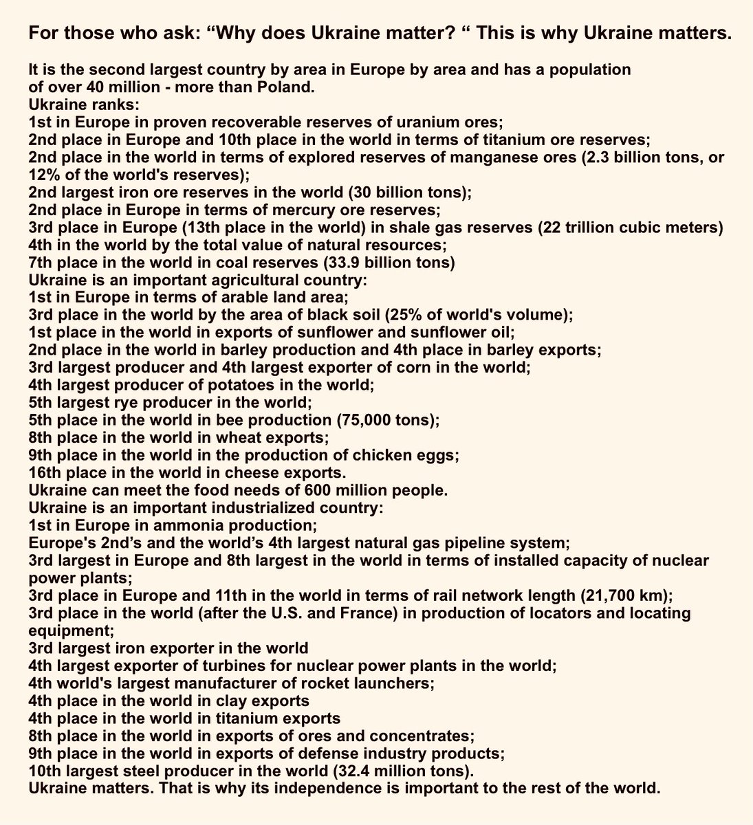 cool_crusader's tweet photo. 🚨 #interesting_fact 🚨 Reason behind #Russian interest in #ukraine.
Why is it so important for #Europe & #USA?
@W0lverineupdate
@LevinaNeythiri
@manishindiatv
@ChaudharyParvez
#Donbass
#UkraineRussiaCrisis
#RussiaUkraine https://t.co/4Q6DhUkmOV