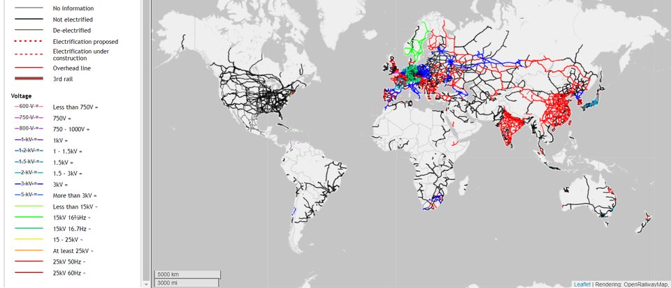 Open railway map. Global electrification. bd страна. map of electrified railways germany.
