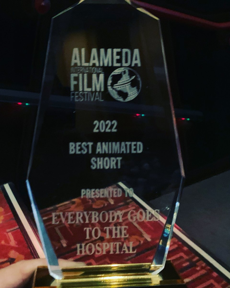 Our short film “Everybody Goes to the Hospital” won Best Animated Short and the <a href="/PhilTippett/">Phil Tippett</a> Animation Award at the <a href="/AlamedaFilmFest/">Alameda Film Fest</a>.