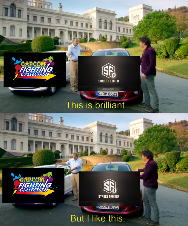 AneurynPlays's tweet photo. My thoughts summed up.

#StreetFighter6 #StreetFighter #CapcomFightingCollection #DarkStalkers #PocketFighter #CapcomReveal https://t.co/cZpDZeCrZH