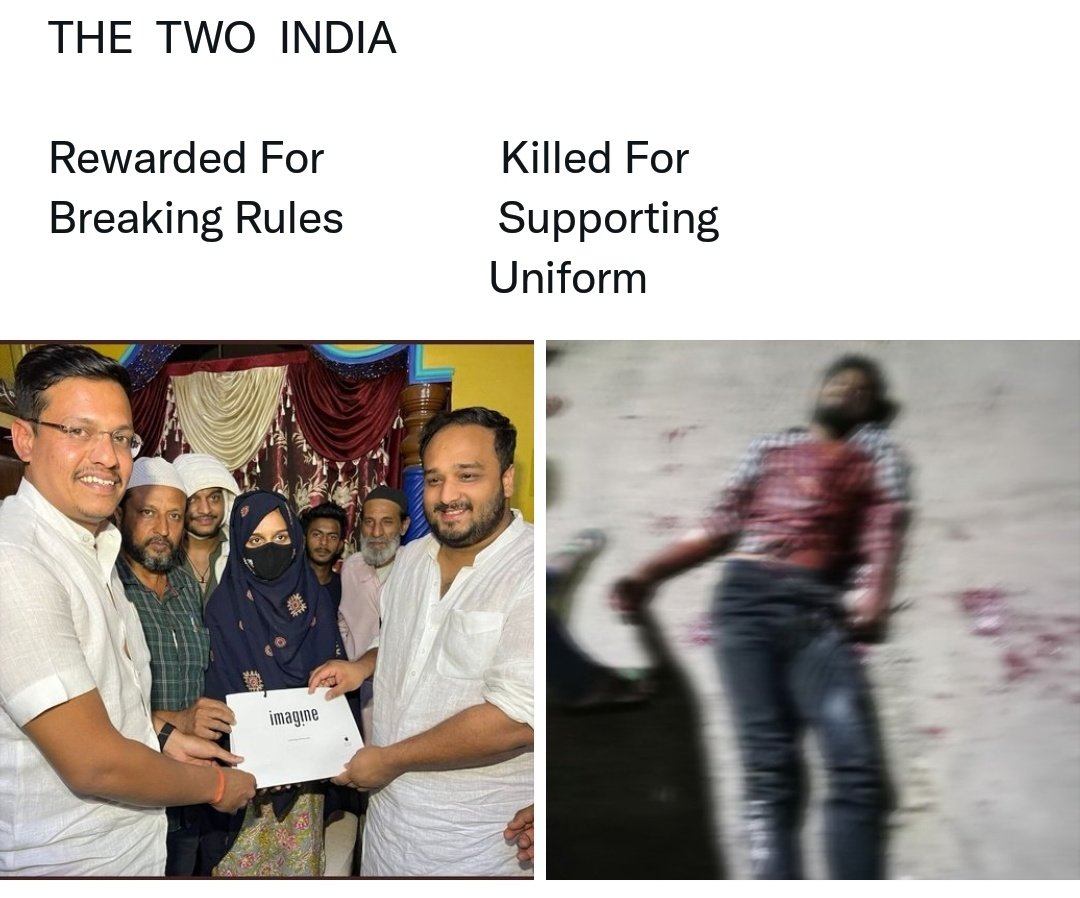 akash_goud_'s tweet photo. 1)A girl shouted allahuakbar in front of saffron guys, went back home safely, even got rewarded.

2)A boy got murdered just for a FB post.

What was his mistake 😢 ?
#Murder
#justiceforharsha https://t.co/RV3wKjpQCx