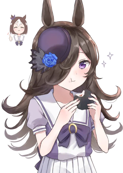 スペシャルウィークのばくだんむすびを食べるライスシャワー#ウマ娘 