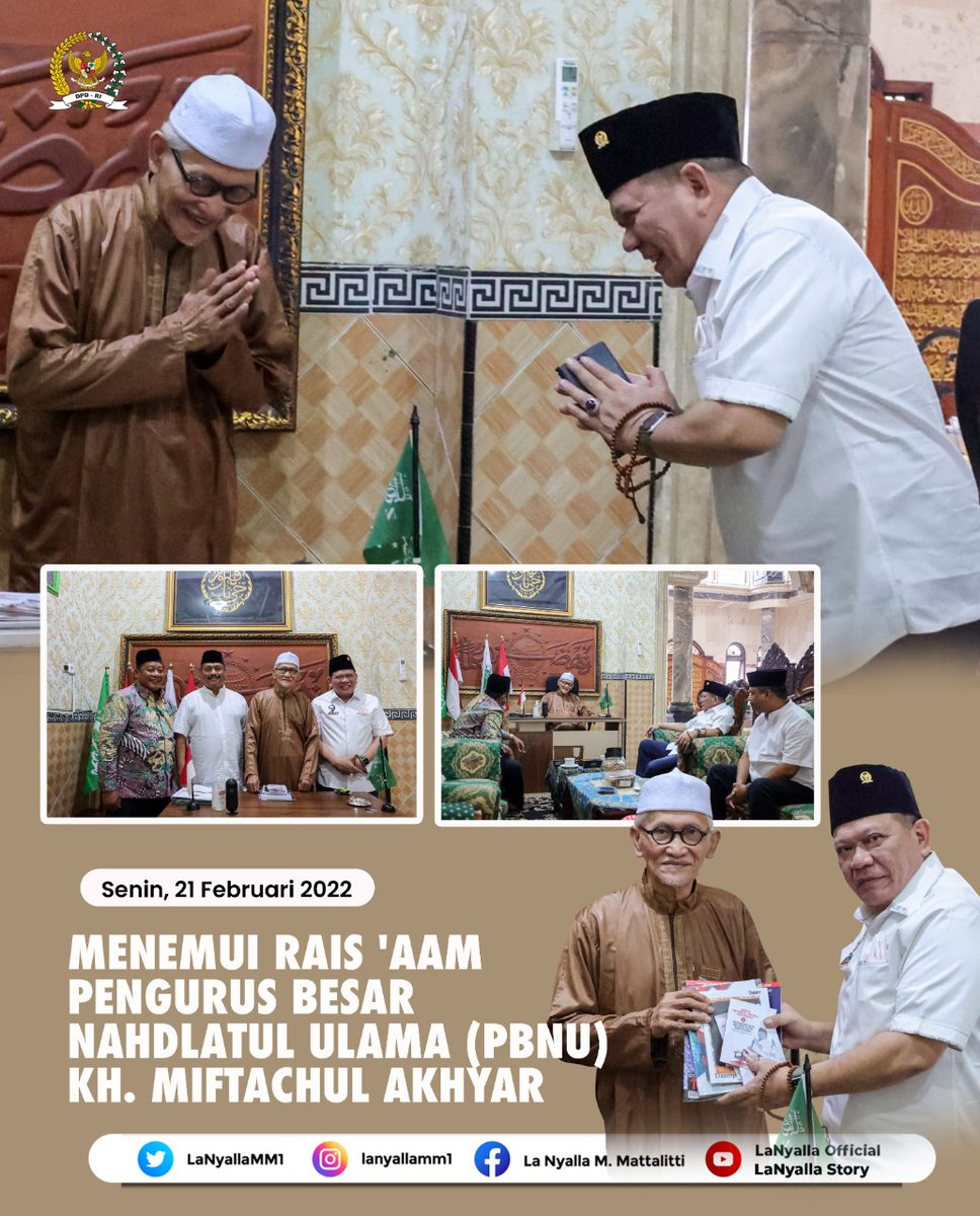LaNyallaMM1's tweet photo. Hari ini disela-sela kegiatan reses, saya berkesempatan untuk mengunjungi Pondok Pesantren Miftachussunnah untuk menemui Rais 'Aam Pengurus Besar Nahdlatul Ulama (PBNU) KH. Miftachul Akhyar alias Mbah Kiai Miftach.

#LaNyalla #ketuadpdri #daridaerahuntukindonesia #nahdlatululama https://t.co/1FslGRe3AX