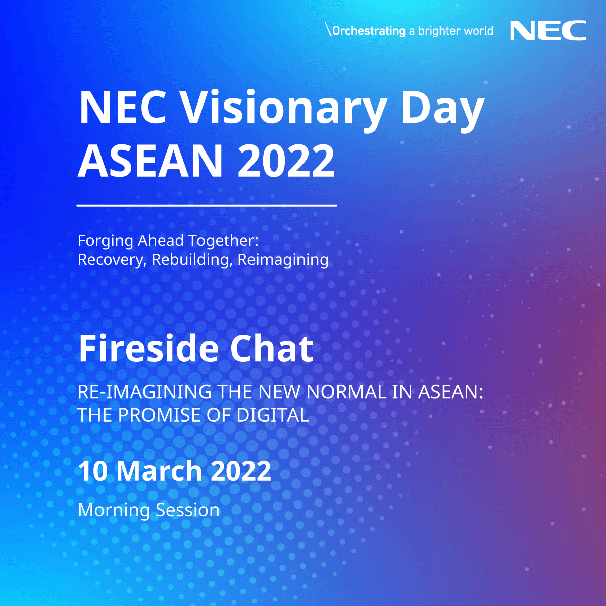 NEC_APAC's tweet photo. Looking at #DigitalTransformation for your organization? Join our distinguished panel of speakers from the public and private sector at the fireside chat where challenges, opportunities and strategies will be discussed during #VDA2022. Register now! https://t.co/TmOdV1VLYq
#NEC https://t.co/j5Q1U4zxoS