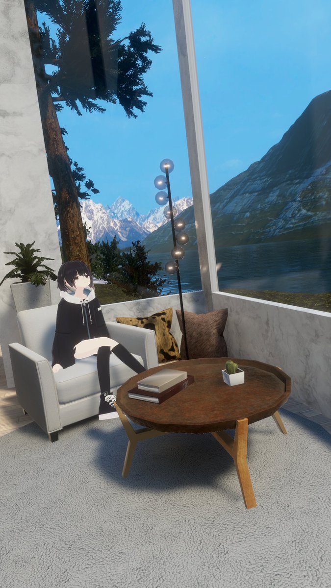 DomYuu013's tweet photo. "Tranquil Mountain House"
Created by: NARF9
Share: https://t.co/YXSZrpvPT6 

#VRChat_world紹介 
#interiordesign 
#Ambiente 
#PrettyWorld https://t.co/GH4qlDr5YZ