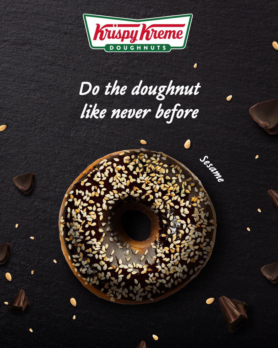 Of all the doughnut toppings you may have tried before, nothing would match the suprising zing of our Sesame doughnuts!

Take your palate on a surprising ride of flavours with our Sesame doughnuts. Try it at your nearest Krispy Kreme today.

#KrispykremeDoughnuts #darkchocolate