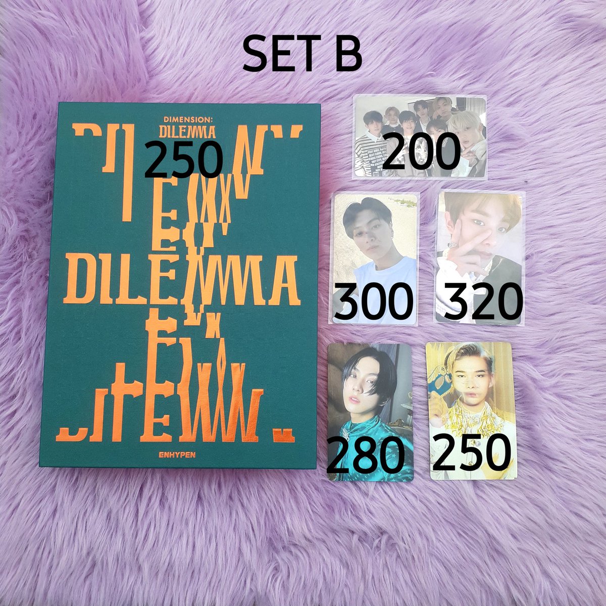 UseonSun_ph's tweet photo. WTS | LFB #UseonOnhand
Help rt
𓂅 quitting sale wts ENHYPEN PC
B:DO PC B:C PC D:D PC
notes:
⤷ strictly sold as set (but can look for kahati)
⤷ set A 1,560
set B 1,600
set C 1,650
set D 1,670
Mine or dms us
PRICE BREAKDOWn https://t.co/P0DviwJX1i