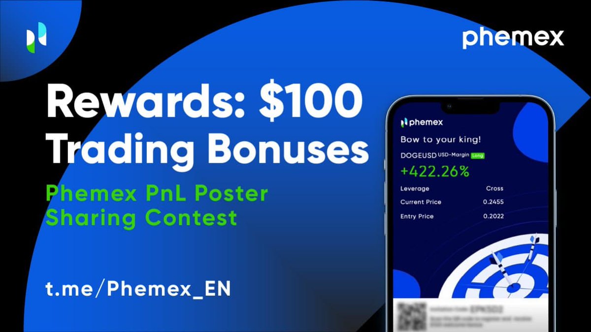 Phemex_official's tweet photo. 📈 It's time for another #Phemex #PnL Poster Sharing Contest!
💰 #Rewards pool: $100 #trading bonuses
👉 How to participate: https://t.co/dCax55F12c
📆  Dates:
🔹 Start: Feb. 21st
🔹 End: Feb. 27th, 8 AM UTC
🔹 Winners announcement: Feb. 28th

#cryptotrading #cryptotrader https://t.co/adeVAPX3bu
