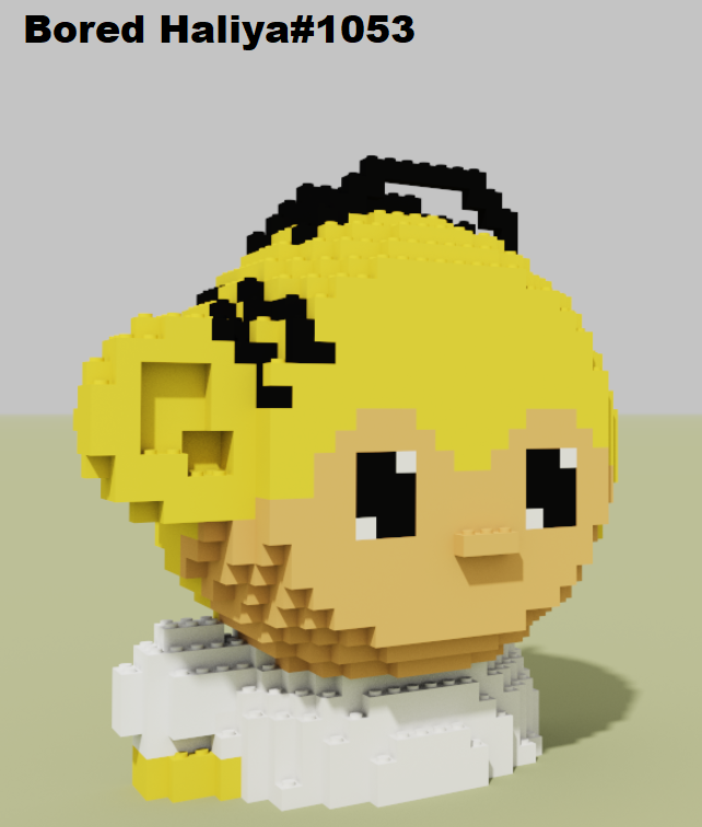 NimoAqua's tweet photo. I made a Lego version of the @BabyChimpions The Chimpsons. I really love the art and the pixel design of this project which is very cute imo. Hoping to be one of the holder someday and this my 1st NFT in SOL. ❤️ https://t.co/48lw2sregq
