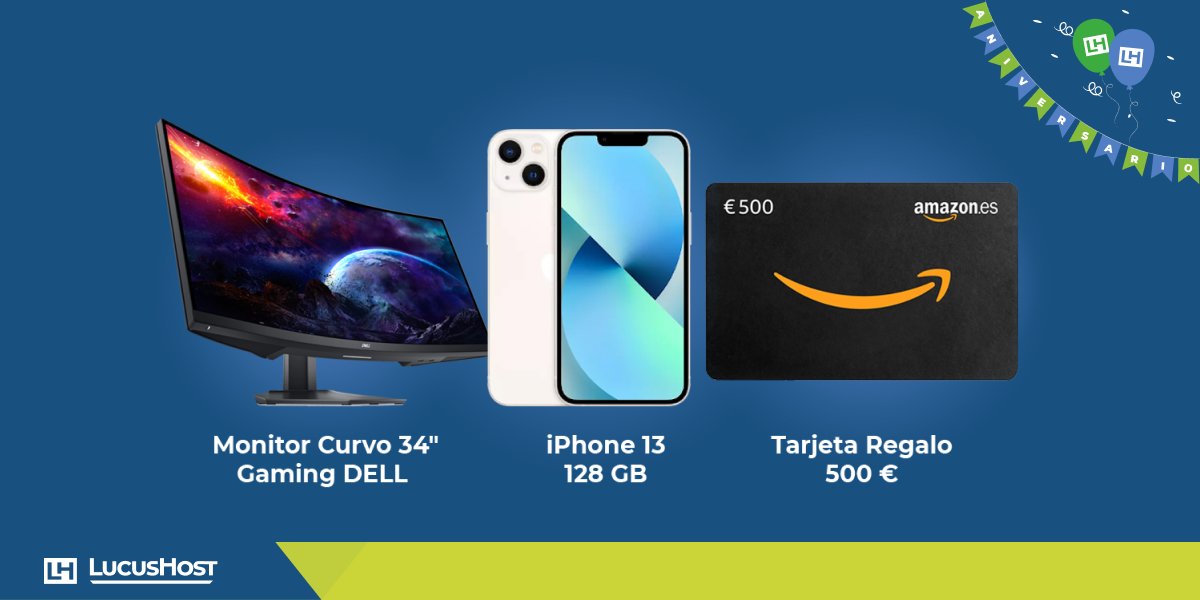 LucusHost's tweet photo. 🎂 Celebramos nuestro 𝗔𝗻𝗶𝘃𝗲𝗿𝘀𝗮𝗿𝗶𝗼 con un 🎁 muy 🔝

No se cumplen años todos los días, así que hemos preparado un pedazo #SORTEO para nuestros clientes 🥳🎉👇

✅ Síguenos
🔁 Haz RT a este tweet
💙 Dale like
💬 Dinos qué regalo quieres usando #LucusHost

🍀 SUERTE 🍀 https://t.co/SYaL16nMnZ