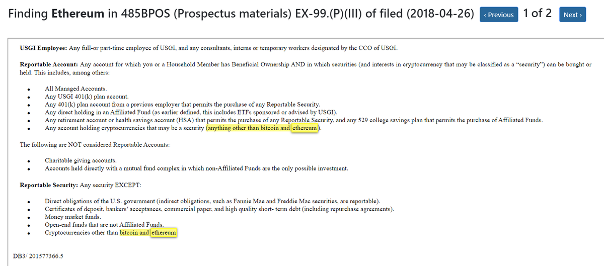 Leerzeit's tweet photo. This Ethereum thing stinks to high heaven. On the SEC website you find several Code of Ethics, from early 2018 that list Ethereum &amp; Bitcoin as the only legitimate cryptocurrencies. Remember: Ethereum is barely 2 years old at the time! The biggest market manipulator is the SEC! https://t.co/cnUbbmCe0g