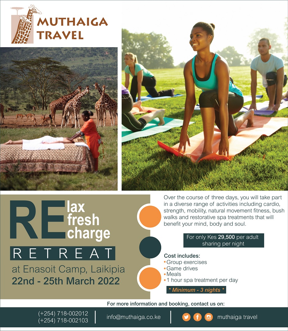 MuthaigaTravel's tweet photo. FITNESS AND WELLNESS RETREAT AT ENASOIT GAME SANCTUARY, LAIKIPIA PLATEAU
WHEN: 22nd - 25th MARCH 2022
Call or Email us TO MAKE YOUR BOOKING
☎️ +254718002012
☎️ +211924052704
📩 info@muthaiga.co.ke
#enasoit #Laikipia #safari https://t.co/CDimtlXonN