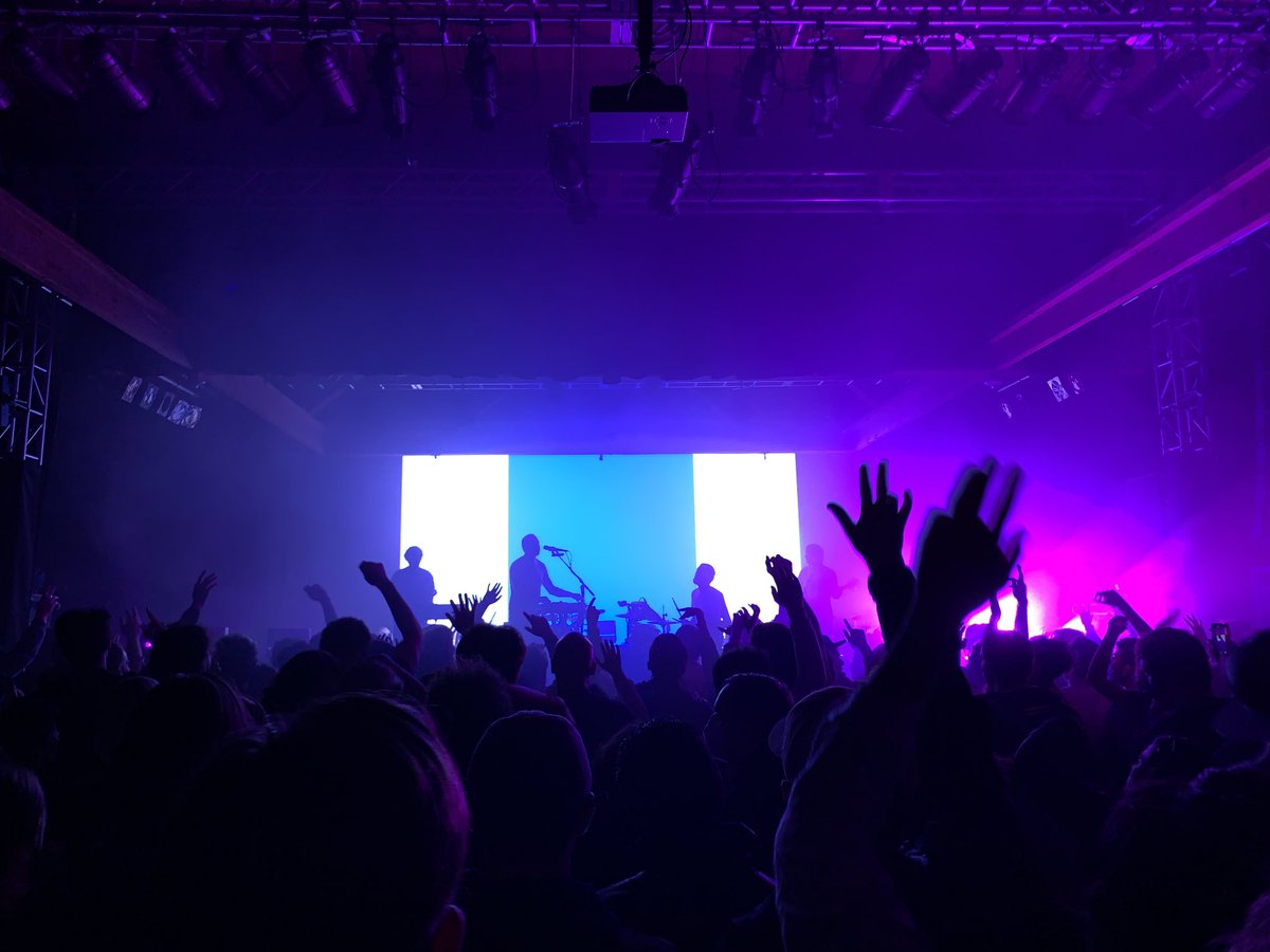 mike_maas's tweet photo. Such a great show with ⁦@caribouband⁩ tonight. Bras were thrown at the stage in response to some serious knob twiddling. https://t.co/zpOcgwsjja
