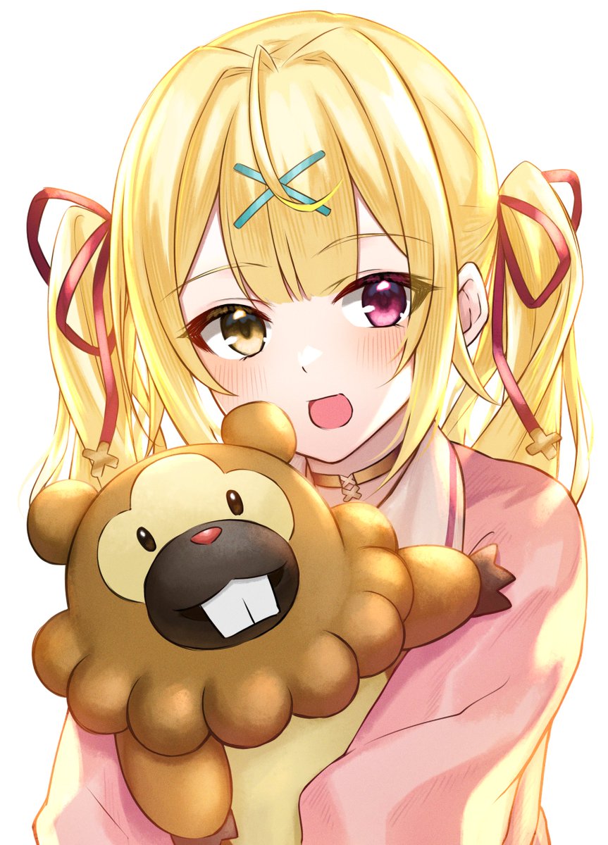 hoshikawa sara 1girl blonde hair heterochromia yellow eyes twintails pokemon (creature) smile  illustration images