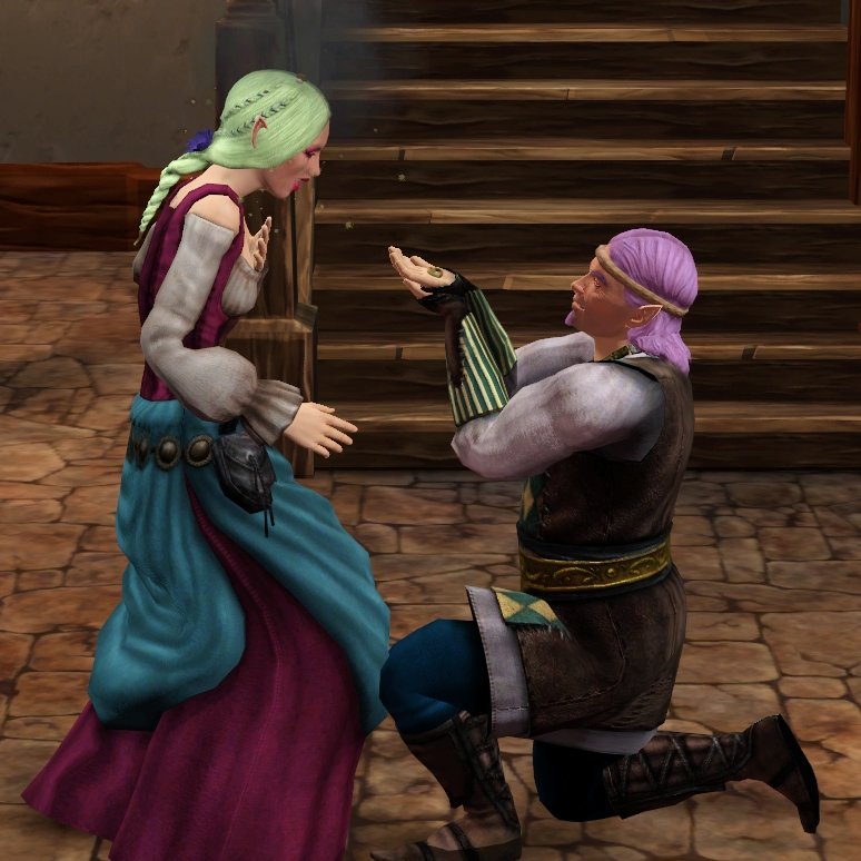 thetroubleclef's tweet photo. spy valkyrian and blacksmith averil are now married! she's probably going to die, and there's no doctor, but hopefully she'll have a baby first. #medievalproblems https://t.co/1aaQDaPq7A