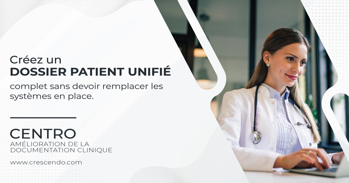 CrescendoCorp's tweet photo. Centro permet aux établissements de tirer parti de leur investissement existant en intégrant les données pertinentes dans le système, mettant ainsi des informations précieuses à la disposition des cliniciens dans un espace de travail unique. Contactez-nous pour en savoir plus. https://t.co/uNODJZ8rtX
