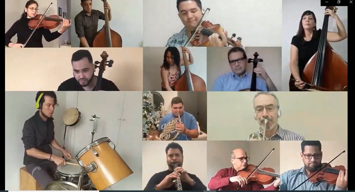 peace_boat's tweet photo. Peace Boat held a charity concert in support of Venezuelan musicians, Orquesta YZA, an online orchestra set up during the pandemic by members of El Sistema who joined a voyage in 2016.  Performed by teachers and 300 youth and children, it was a reminder of the power of music! https://t.co/9h3qKCrhAL