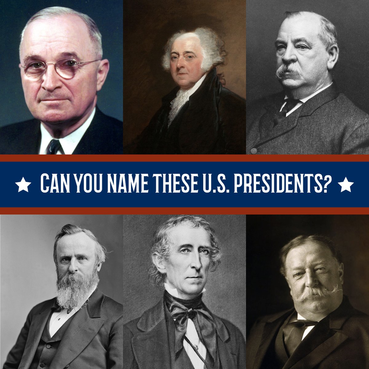PRESIDENTS' DAY pop quiz! Can you name all six of these US presidents?
