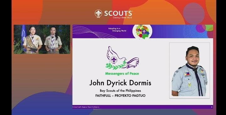 jdyrick's tweet photo. Asia-Pacific Region Messengers of Peace Hero Award 2022! 🕊

It is an honor to represent the Philippines through the Boy Scouts of the Philippines. Thank you to all my teachers, mentors, and peers who have supported me from the beginning of my Scouting journey until now! https://t.co/ToCU65wKgn