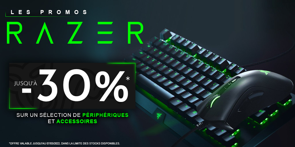 grosbill_com's tweet photo. 𝐑𝐀𝐙𝐄𝐑 🤩
Retrouvez une sélection de périphériques et accessoires @RazerFrance jusqu’à -30%* 💥
Juste ici👉 https://t.co/cdYswTik2d
*Valable jusqu'au 07/03/2022, dans la limite des stocks disponibles.
#RAZER #PROMO #PERIPHERIQUES #ACCESSOIRES #INFORMATIQUE #HIGHTECH https://t.co/f5ExigY4Yb