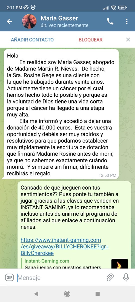98rul_Z's tweet photo. @BillyCherokee Pues oye también viene bien como respuesta para los spamers de telegram no? xD https://t.co/TH7GxLdMAr