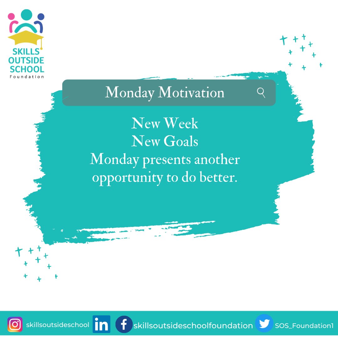 SOS_Foundation1's tweet photo. It’s Monday.
Remember that you are powerful beyond measure, and you can handle whatever the week throws your way.
Wishing you a wonderful and stress-free week!
#headstartprogram #bridgeprogram #initiativeandchallenges #dataandresearch #mondaymotivation #Motivation https://t.co/R6gj3VZ2G6