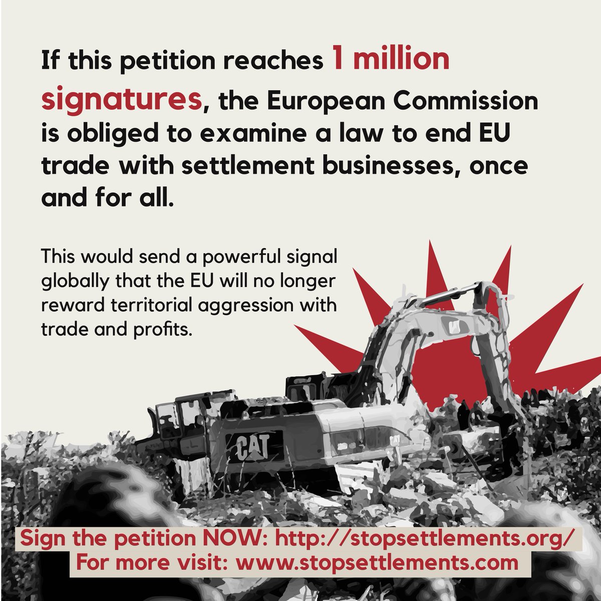PeterIngrams's tweet image. SIGN: Our European Citizens’ Initiative (ECI), demanding the EU ban trade with illegal settlements worldwide. 

Add your voice NOW to end the #EthnicCleansing &amp;amp; forced displacement of Palestinians: ctt.ec/fR23d+ 

#StopTradeWithSettlements