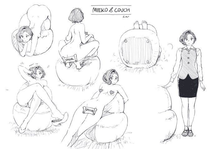 Mieko &amp; Couch. 
Posted no masked version on Patreon. https://t.co/WYbR95fHr0 