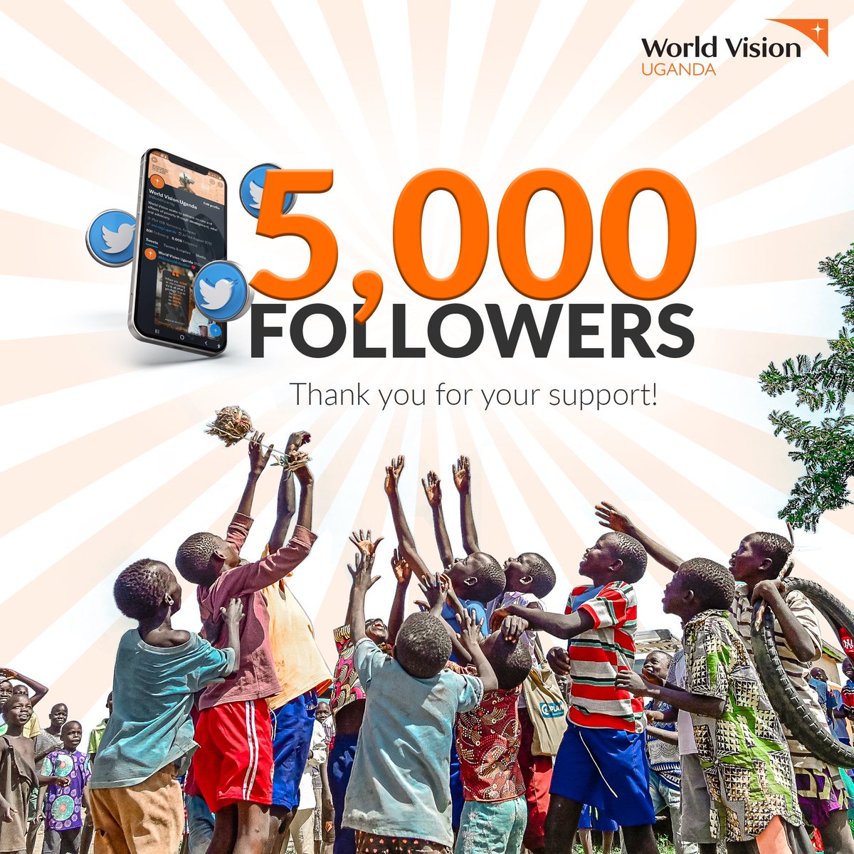 5K Followers! 

Every child deserves to live out life in all its fullness. To achieve this, everyone pitches in; from amplifying calls to action to being part of them.

THANK YOU to each of you that is supporting our work here on Twitter and in your communities. 
#ItTakesAWorld