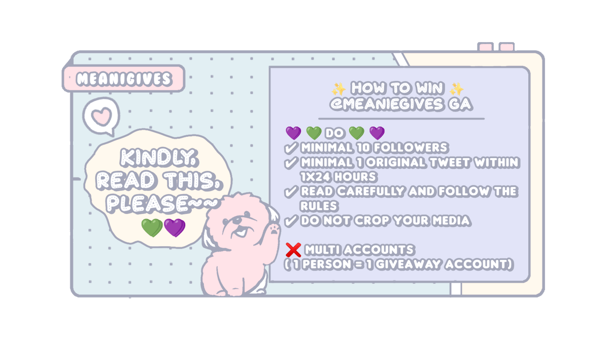 meaniegives's tweet image. 20 USD | 280.000 IDR | 1.000 PHP
End: 48 hours

▪︎ Follow (🔔)
▪︎ RT, like, reply

Goodluck, bestie~ 💜💚